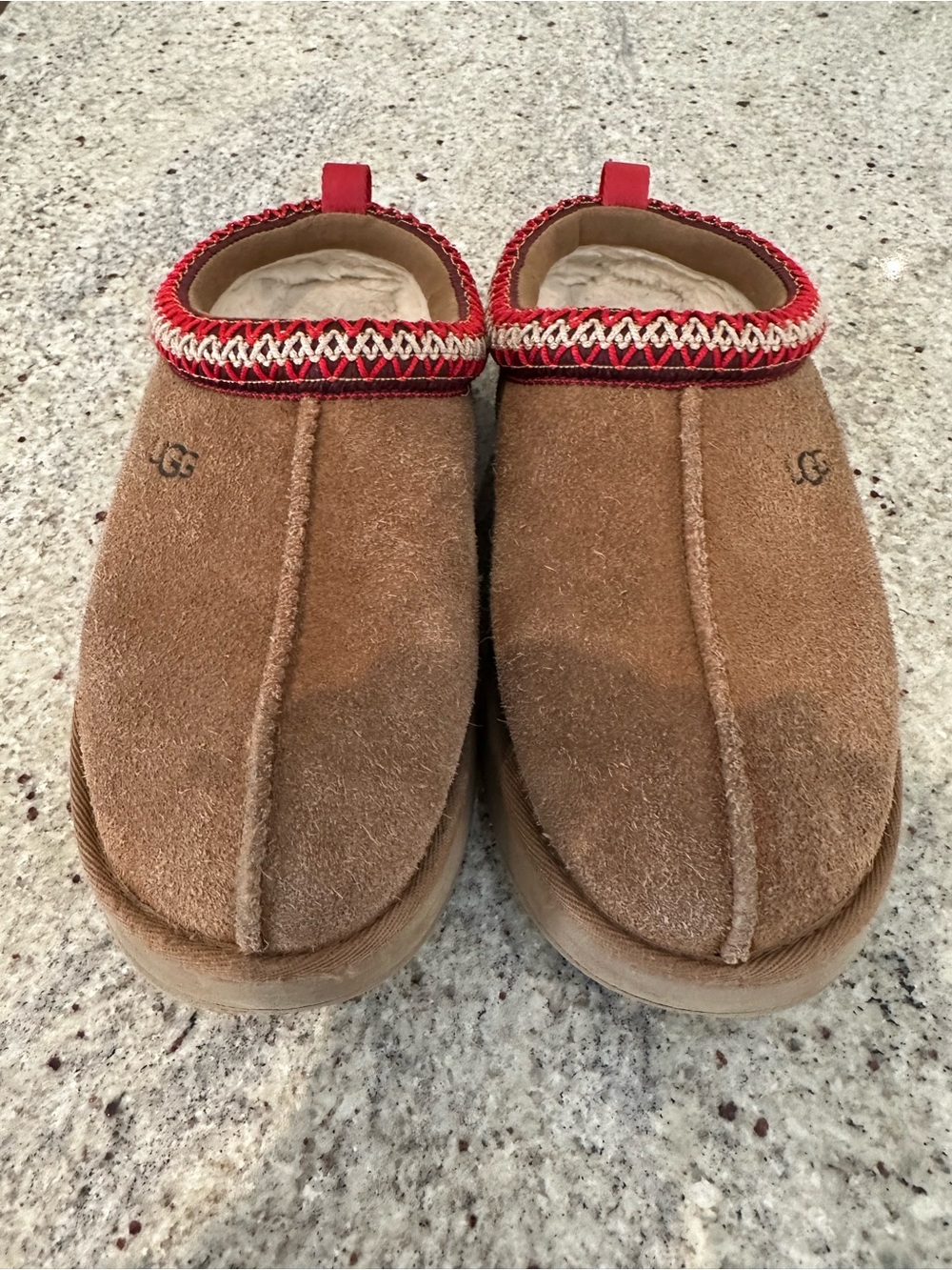 UGG, Tasman, Chesnut, Big Kids, Size 4, Red stitching